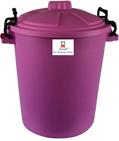 Srendi 50L Pink Plastic Storage Bin with Locking Lid Outdoor Rodent Proof