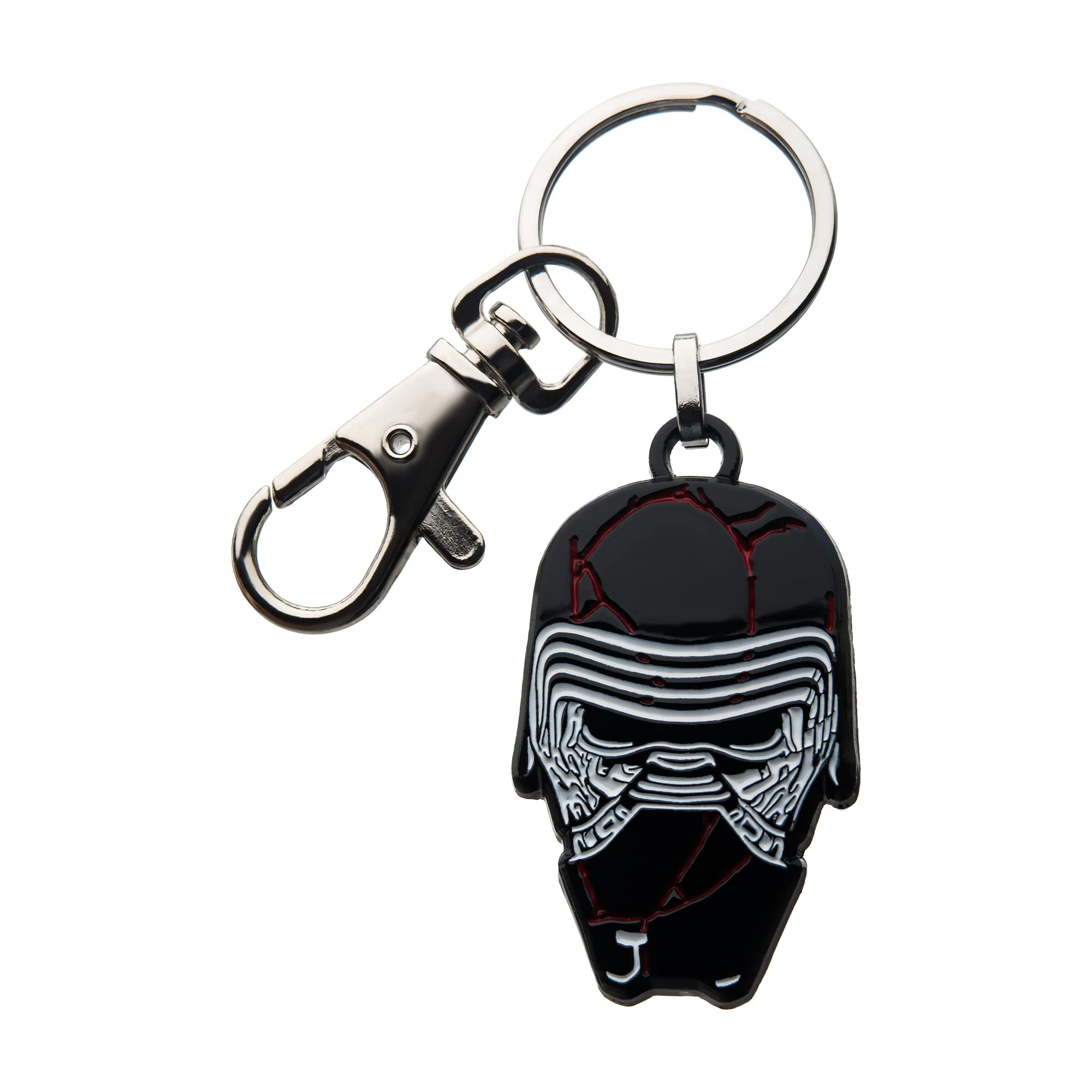 Star Wars: The Rise of Skywalker, Unisex Adult, Star Wars Episode 9 Kylo Ren Broken Mask With Stainless Steel Key Chain, Silver, Black, One Size