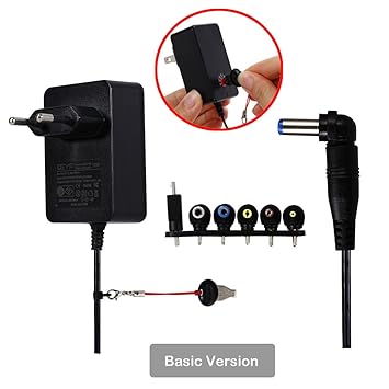 Universal Netzteil AC/DC Adapter 18W Switching Power Supply with 6 Selectable Adapter Tips & Micro USB Plug for 3V/4.5V/5V/6V