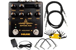 NUX Optima Air Dual-Switch Acoustic Guitar Simulator with Preamp, EQ, Reverb and IR Capture NAI-5 Verdugo Series Effects Pedal with Tonebird Cable, Tonebird 1500 mA Power Supply, Tool, Bundle NAI5
