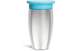 Munchkin Stainless Steel Sippy Cups for Toddlers 1-3, Spill Proof Miracle 360 Cup, Insulated, 10 Ounce, Blue