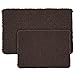 Lavish Home Bathroom Rugs - 2-Piece Memory Foam Bathroom Set with Chenille Shag Top and Non-Slip Needle Felt Backing and PVC Dots - Machine Washable Bath Rugs (Chocolate Brown)