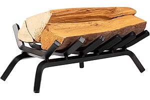 DOEWORKS 16" Fire Grate Heavy Duty Solid Steel Log Grate for Wood Stoves, Fireplaces and Fire Pits
