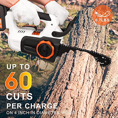 Cordless Chainsaw, 20V Powered Chainsaw with 2 pieces Rechargeable