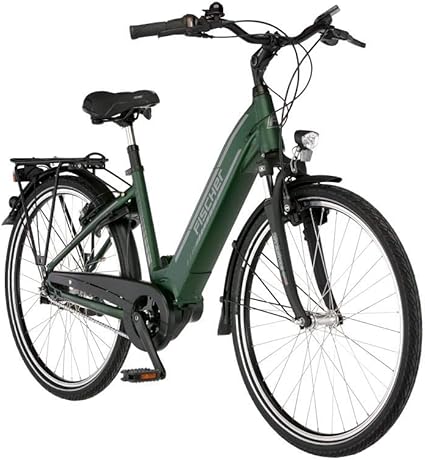 fischer e bike city cita 4 1i elektrofahrrad grun matt 26 zoll rh 41 cm mittelmotor 65 nm 36 v akku im rahmen amazon de sport freizeit