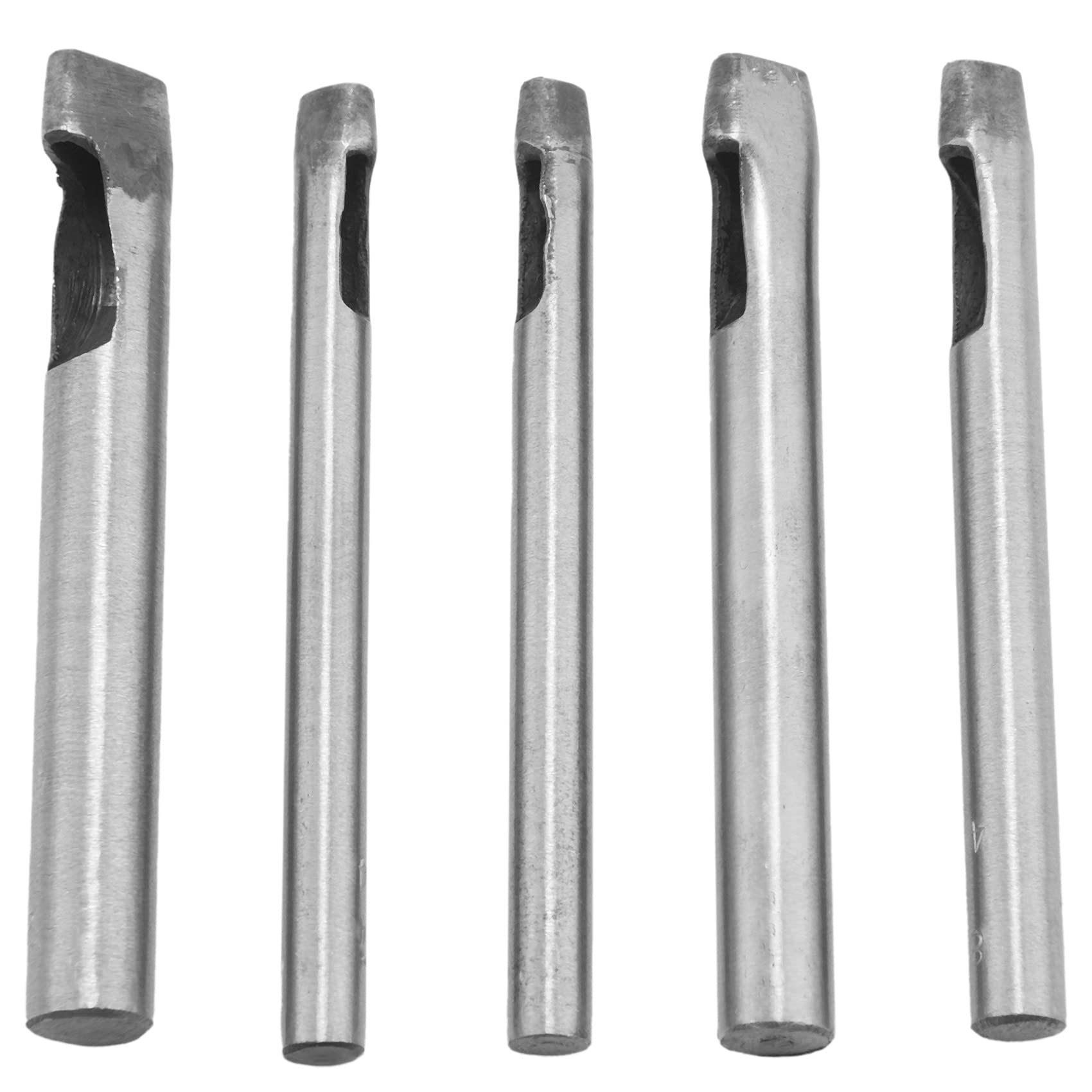 tassieroon 5Pcs Hollow Hole Punch Set Oval Shape Leather Hollow Hole Punch Cutter for Leather Working (4X6mm,4X7mm,4X8mm,4X10mm,4X12mm)