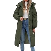Tuopuda Women Long Puffer Coat Winter Warm Hooded Down Parka With Zip | Long Sleeve Jacket, Double Side Pocket, Quilted Padded Lightweight, Loose Fit, Water Repellent, Windproof Outerwear