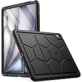 Poetic TurtleSkin Series Designed for iPad Air 13 (2025/2024) Case, Heavy Duty Shockproof Kids Friendly Silicone Protection Cover, Black