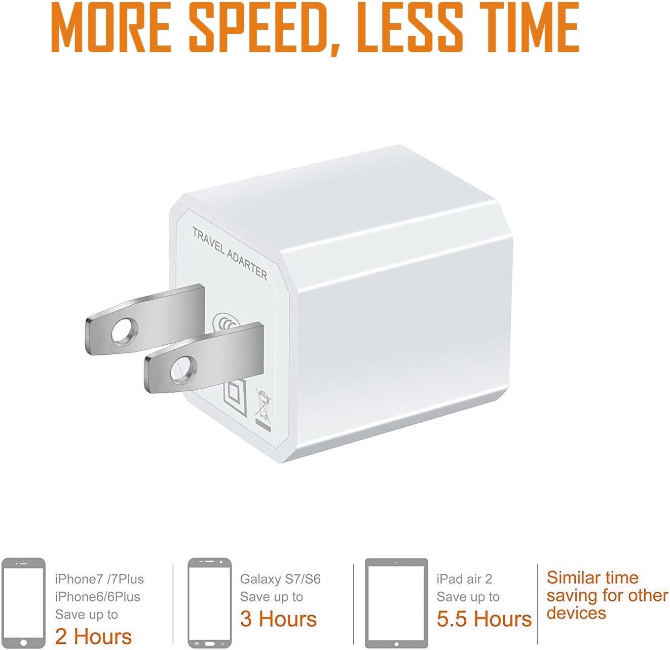 Charger, Certified 5W Universal Portable Travel USB Wall Charger Adapter w/Nylon Braided Micro 10FT USB High-Speed Cable (4 Pack): Home Audio & Theater