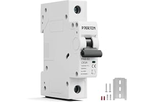 Pjerjzn Miniature Circuit Breaker 120/240V 10Amps 1 Pole Circuit Breaker DIN Rail Mount, Thermal Magnetic AC Disconnect Switch for House, Electrical Systems, Emergency Generators(10 Amp)