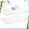 Waterproof Bassinet Mattres Pad Cover Fits 33x20 Baby Delight, Mika Micky, KoolaBaby, Dream On Me, ANGELBLISS and Bedside Sleeper Mattress, 2 Pack, Ultra Soft Viscose Made from Bamboo Surface