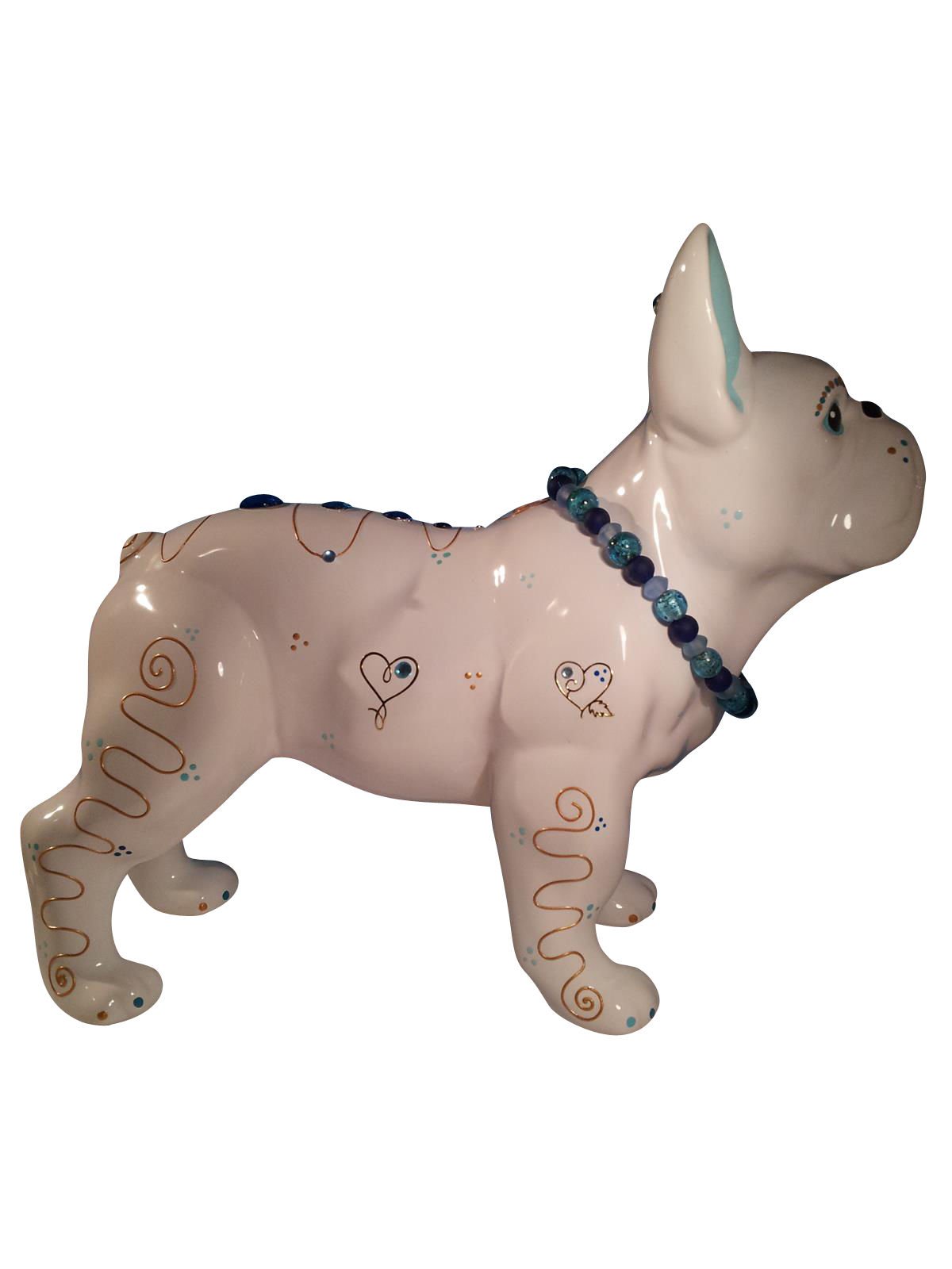 Laure Terrier Statue of French Bulldog ceramic, standing, length 32 centimeters. Decoration Model Cosmo