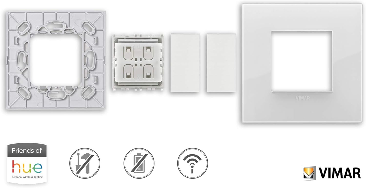 VIMAR 0K03906.05 Arké Classic Friends of Hue Smart Switch Kit, Wireless Light Switch without Battery - Image 5