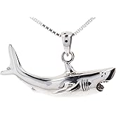 Jewelry Trends Sterling Silver Great White Shark Pendant Necklace 18"