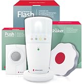 Bellman &amp; Symfon Push Button Notification System - Wireless and Caregiver Call Button, Alert with Vibrations (Push Button TX + Flash RX + Bed Shaker) - Smart Home Signaling Devices for Hard of Hearing