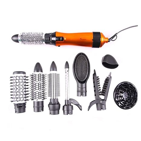 10 in 1 elektrische Multifunktionshärtung Haarglätter und Lockenwickler Friseurwerkzeuge Profi Haartrockner Set 1000W