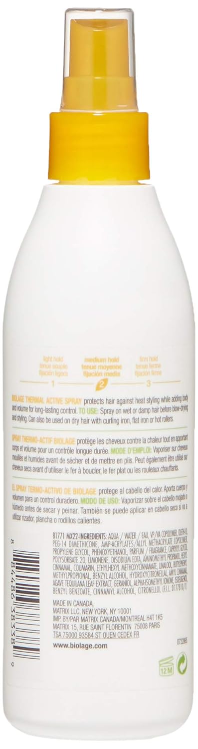 BIOLAGE Styling Thermal Active Spray | Heat Styling Treatment Adds Body & Volume | Paraben-Free | 8.5 Fl Oz.: Premium Beauty