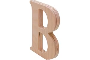 WOODEN LETTER STORE 4” Tall Wooden Letter B – 1/2” Thick Baltic Birch – Paintable DIY Decor, Signs & Crafts - Pack of 1