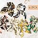6pcs Hair Scrunchies Chiffon Elastic Hair Bands Bowknot Pearls Hair Ties Ponytail Holder Silk Scrunchy Women Rope Hair Accessories