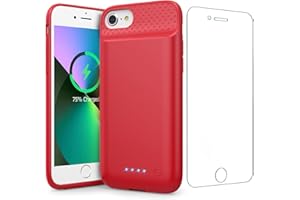 PXWAXPY Battery Case for iPhone 6/6s/7/8/SE(2022/2020)(6.1 Inch), [2024 Upgraded] Ultra-Slim 7000mAh Portable Extended Charging Case Cover for iPhone 8, iPhone 7, iPhone 6/6s, iPhone SE Charger Case (Red)