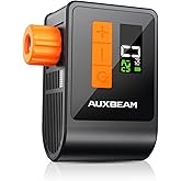 Auxbeam Tiny Bike Pump with Gauge, 120PSI Electric Bicycle Pump with Presta and Schrader Valve, Portable Air Pump for Road Bike, City, Mountain and E-Bike