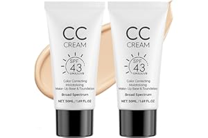 CC Cream for Older Women, SPF 43, Self-Adjusting for Mature Skin, Moisturizing and Anti-Aging, Conceals Pigmentation, Evens C