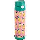 Snug Insulated Kids Water Bottle with Straw & Spout – Double-Wall Stainless Steel, Leakproof, Easy-Flip Lid – For School, Travel, Toddlers & Big Kids - Pineapple, 17oz