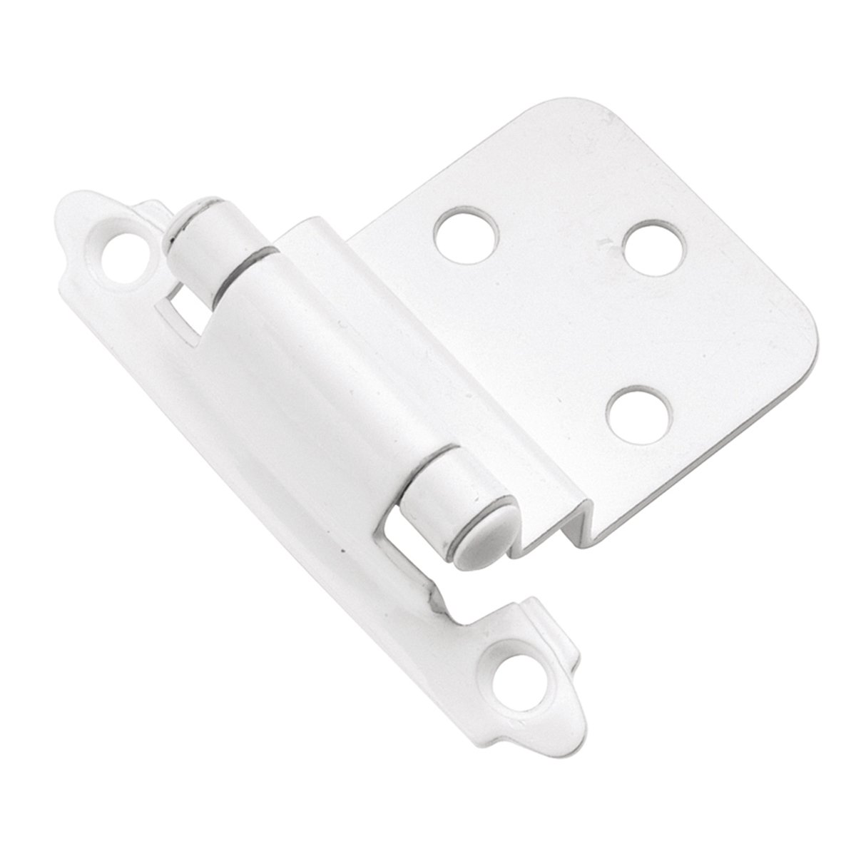 Hickory Hardware P143-W Collection Hinge Surface Self Close White Finish (2 Pack), 3/8'' Inset