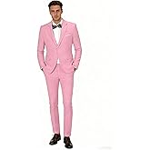 AIBUYTA Mens Formal Suit Set 2 Piece, Blazer Pants Slim Fit Tuxedo for Men Wedding Prom Outfit, Adjustable Waist