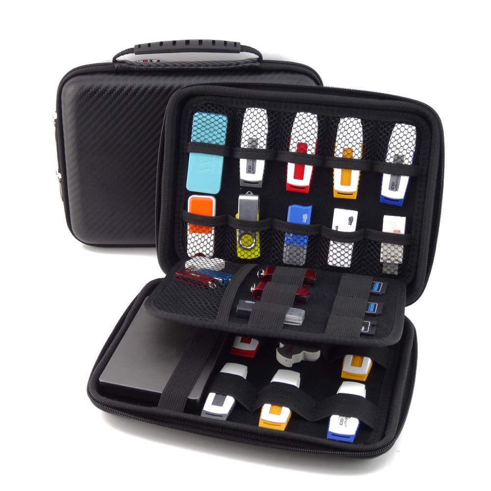 KING OF FLASH Large Electronics Case, Portable Electronics Case Organizer, Wallet, Cable, USB Storage Case, Travel Accessories