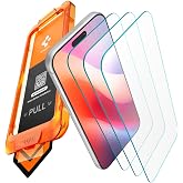 Spigen Tempered Glass Screen Protector for iPhone 18 Pro/iPhone 17 Pro | 3 Pack, AlignMaster S auto-align tray, 9H+ tempered glass, 100% clarity, Original touch, Case-friendly