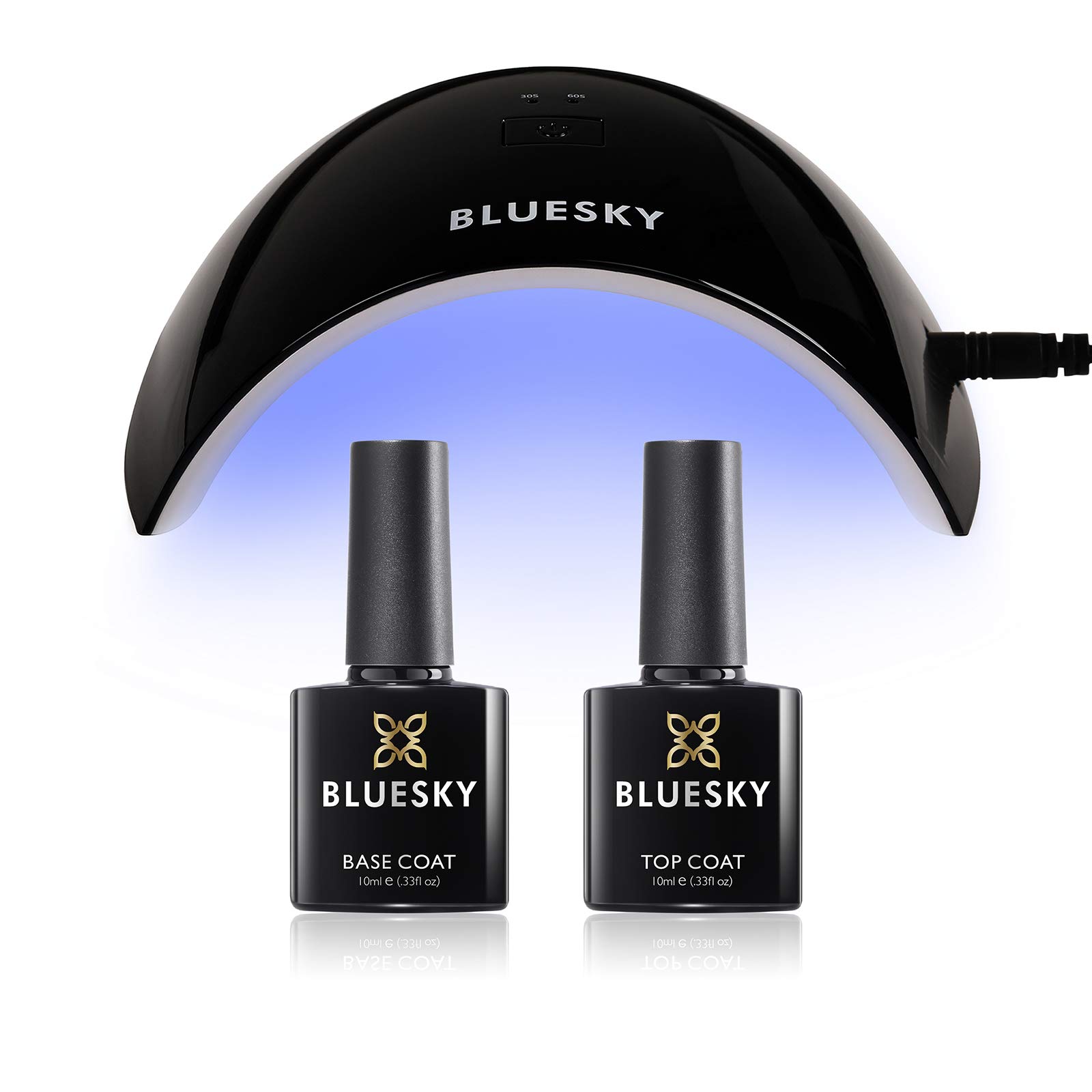 Bluesky Gel Nail Polish Starter Kit with Professional 24W Uv Led Lamp, Top & Base Coat Set 10Ml