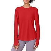 PINSPARK Soft Long Sleeve Workout Tops for Women Thumb Holes UV Sun Protection Quick Dry Golf Running Hiking Rash Shirts
