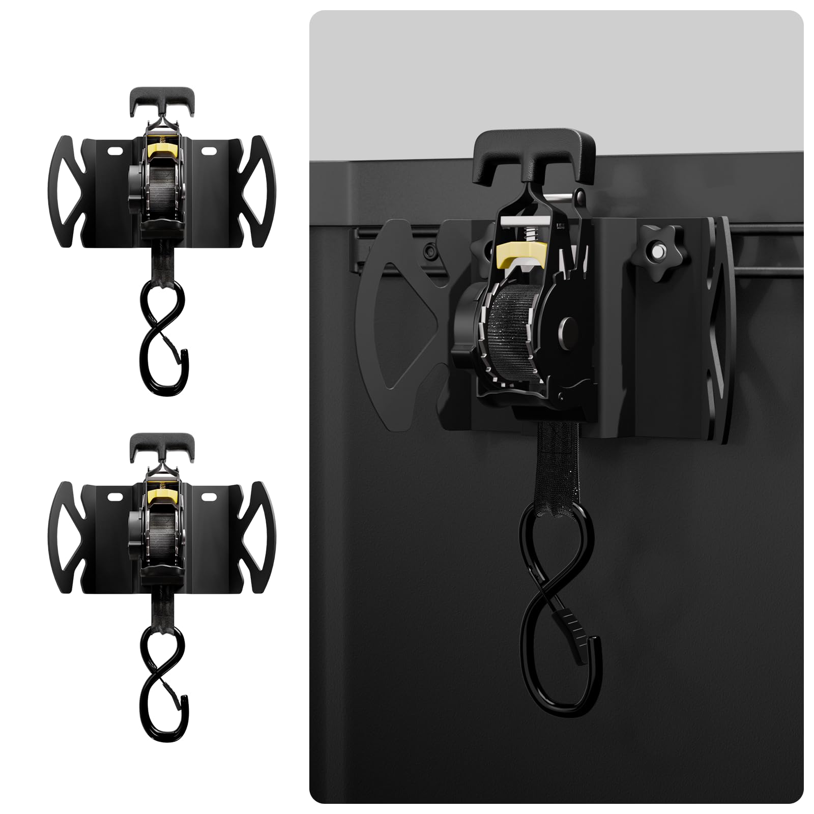 Photo 1 of 2PCS Rotating Retractable Ratchet Straps for 2016–2025 Toyota Tacoma & Tundra Accessories Auto-Retract Tie Down Straps with Swivel Ratchet, Heavy Duty Truck Bed Anchors (Tacoma&Tundra)