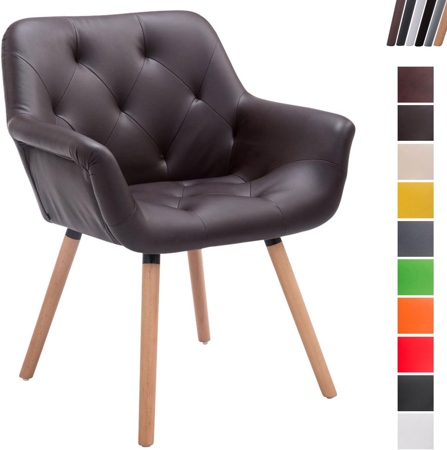 Amarillo Blanco CLP Silla De Comedor Cassidy En Simil Cuero I Silla De