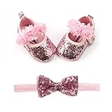 OAISNIT Baby Girl Mary Jane Flats Sparkly Soft
