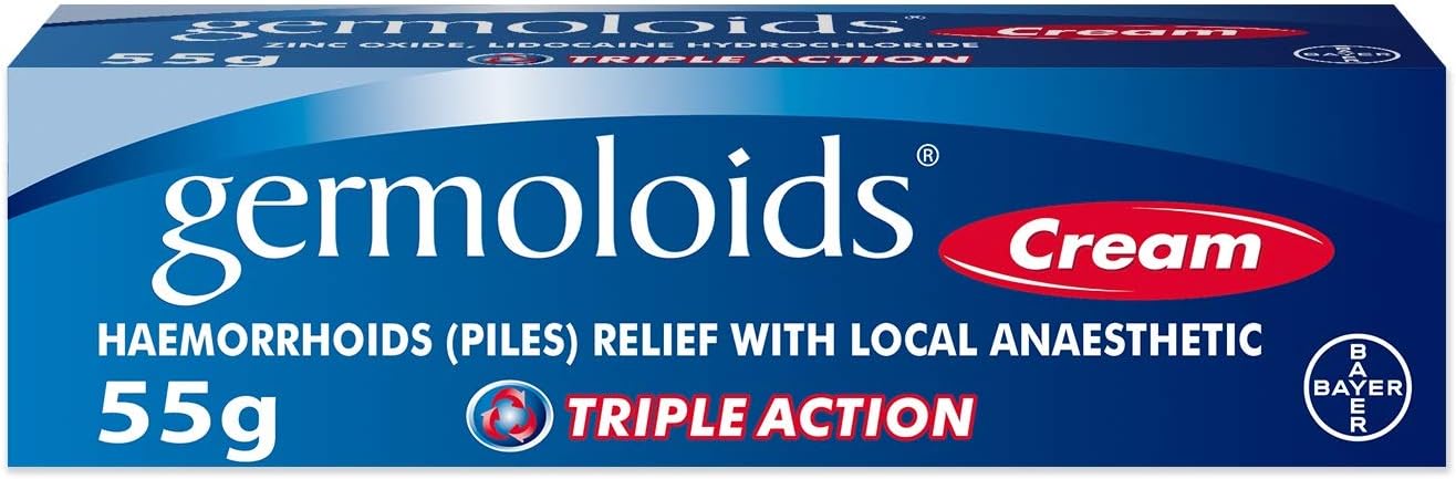 Germoloids Haemorrhoid Cream, Piles Treatment with Anaesthetic to Numb the Pain & Itch, 55 g, Pack of 1, (Packing may vary)