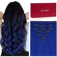 Amazon.com : Straight Clip in Hair Extensions Real Human  display picture 3