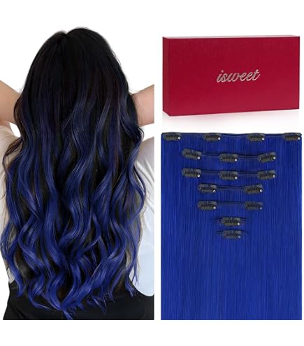 Amazon.com : Straight Clip in Hair Extensions Real Human  display picture 2