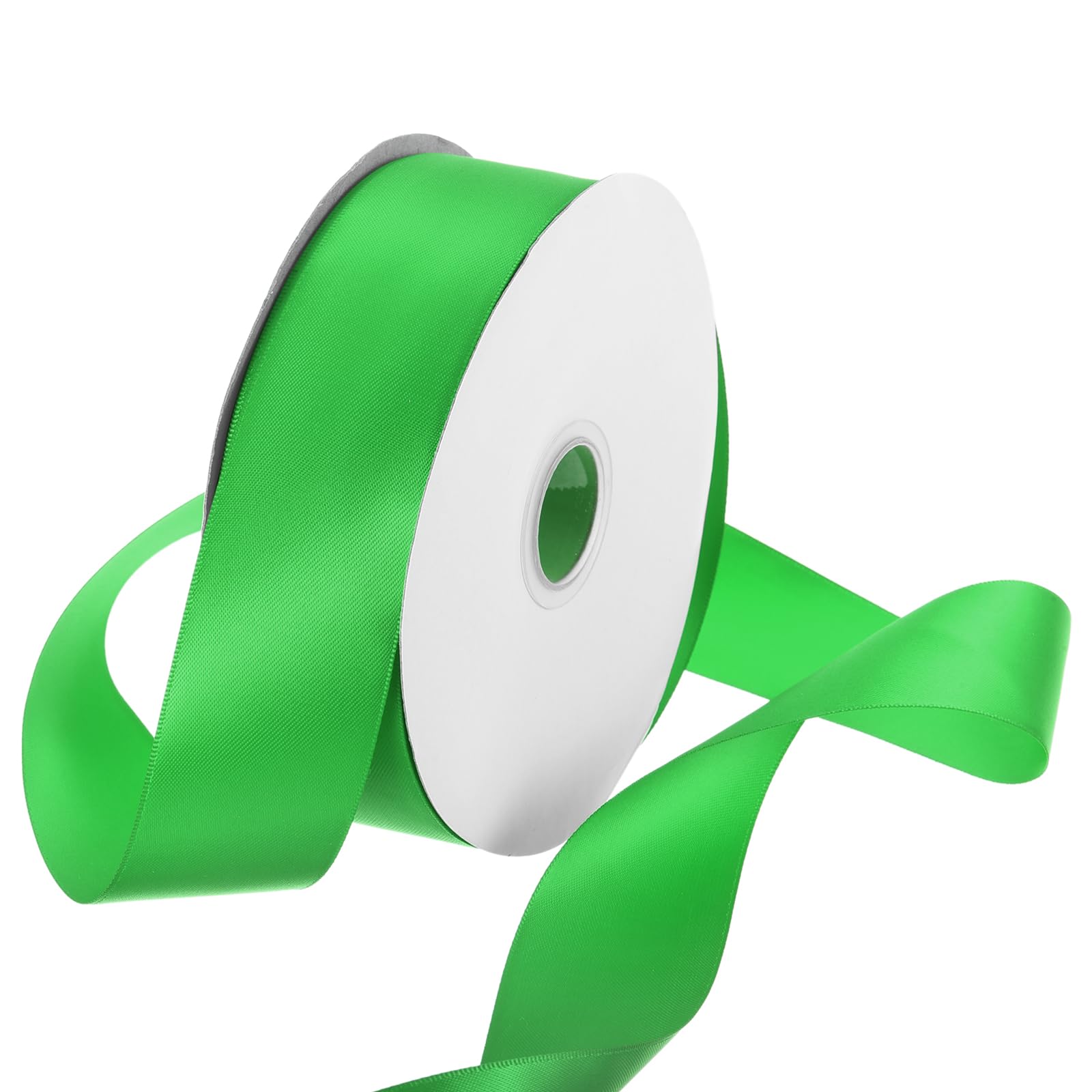 Rebower 38mm Satin Ribbon 46m Thick Double Face Grosgrain Silk Ribbon, [for Gift Wrapping, Hair Bows, Wedding, Cake, Flower] - 50 Yard/150ft/Green