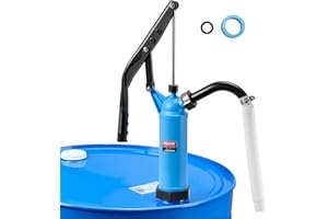 VEVOR Drum Pump, 9.5 oz. Per Stroke, Lever-Action Barrel Pump, Fits 5-55 Gallon Drums with 3-Section Suction Tube Assembly & Hose, Hand Operated, Designed to Transfer Water, Alcohol, Corrosive Liquids