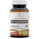 Secrets of the Tribe Red Raspberry USDA Organic Capsules | Certified Organic Vegetarian Capsules, Herbal Dietary Supplement | Rubus idaeus Dried Leaf (60 Count)