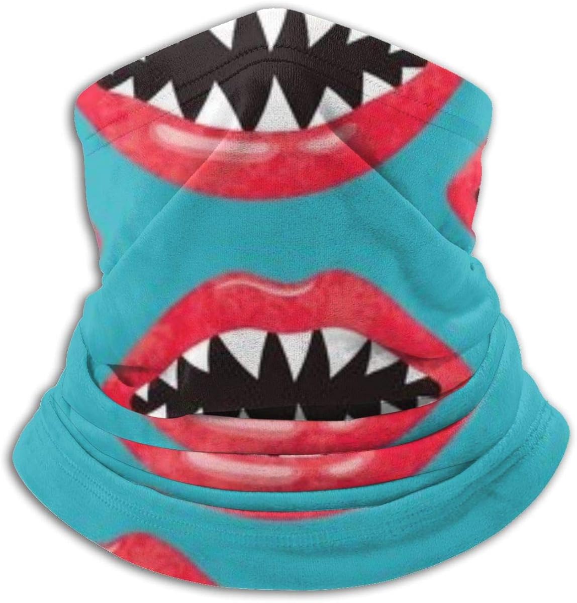 Bandanas Face Mask Seamless Red Lips Pattern with Shark Teeth Multifunctional Headbands Scarf Headwrap Neck Gaiter for Men Women Anti-Dust, Outdoors, Sports Festivals