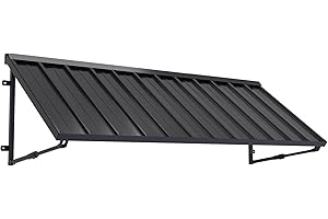GDPFN Metal Awning for Door Entrance, 81x24 Inches Adjustable Angle Window Awnings for Patio, Sunsetter Shade Canopy Outdoor Exterior for Front Doors, Windows, Porches, Balconies, Black
