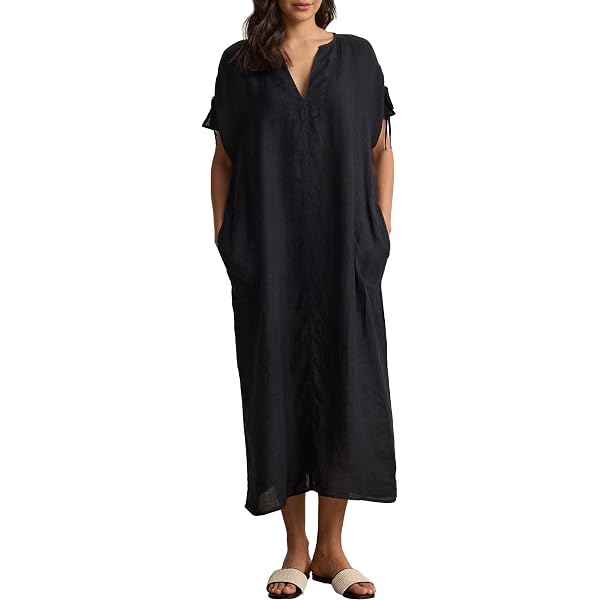 VELVET BY GRAHAM & SPENCER Women's Maeve Woven Linen Dress, Navy, Small at  Amazon Women's Clothing store