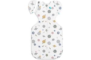 Love to Dream Swaddle Up Transition Swaddle, Patented Zip-Off Wings, Gently Help Baby Transition from Being Swaddled to Arms Free When Showing Signs of Rolling, Lite 0.2 TOG, 13-19 lbs, White Space