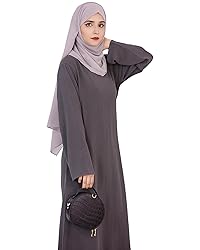 Zofocy Solid Color Women Abaya Modest Muslim Prayer