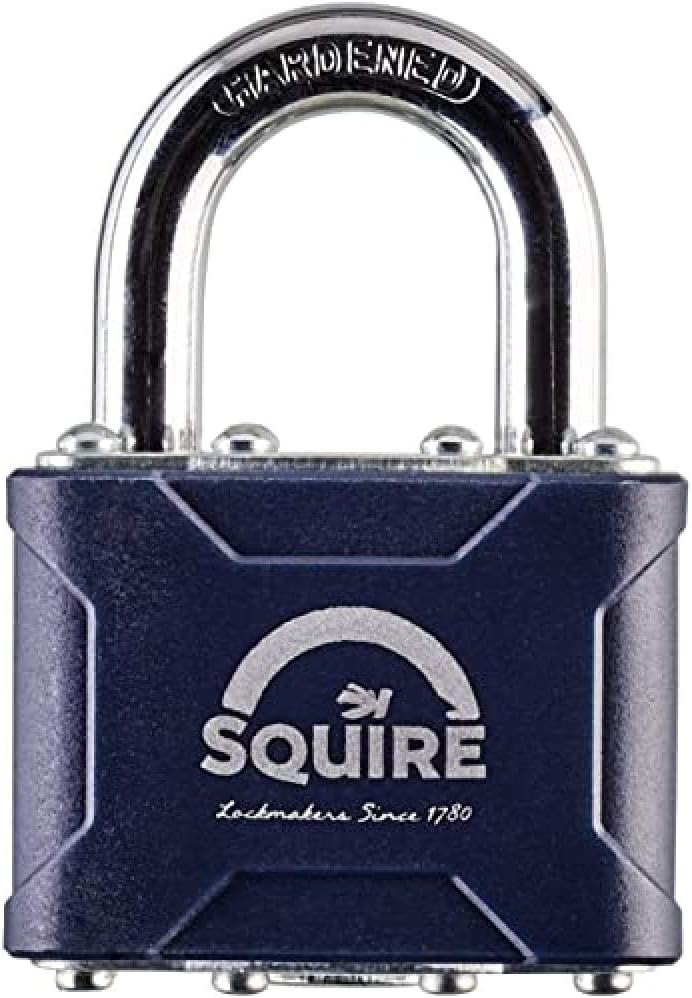 Henry Squire Stronglock Laminated Open Shackle 4 Pin Double Locking Padlock, 44 mm (Length), Black