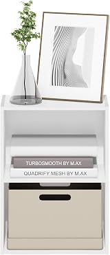 Furinno LUDER Book Shelf 2-Tier White Open Shelves 9 x 16 x 21 inches view 4