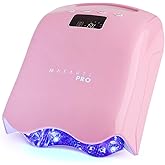 MakarttPro LuxuriaPro 98W Professional UV LED Nail Lamp | 42 Powerful LEDs for Fast and Efficient Curing Gel Nails | Rechargeable 5200mA Lithium Battery | Cordless Nail Dryer - Baby Pink